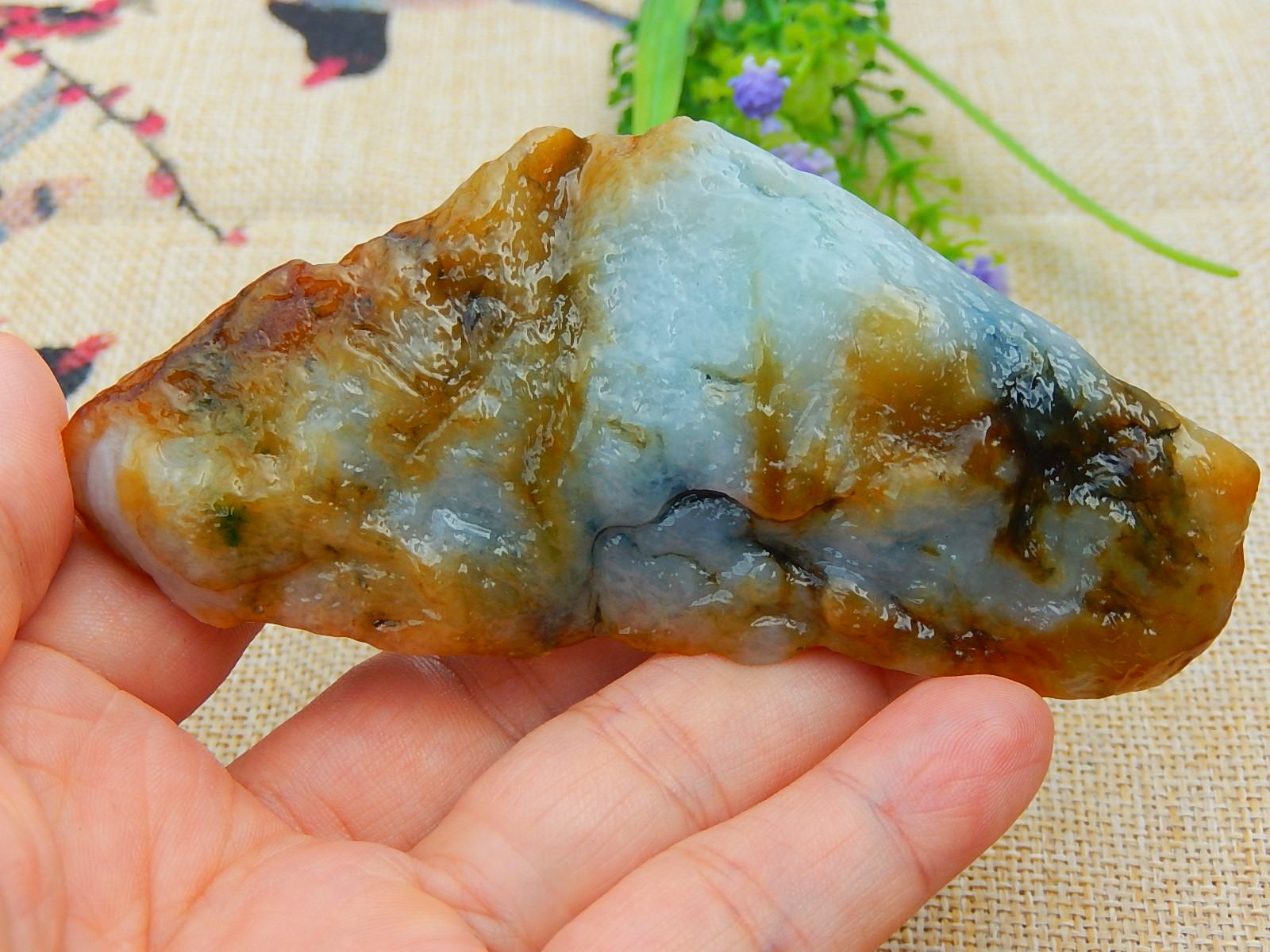 翡翠毛料玉石色料冰种原石明料手镯芯飘绿飘花红翡牌子紫罗兰挂件