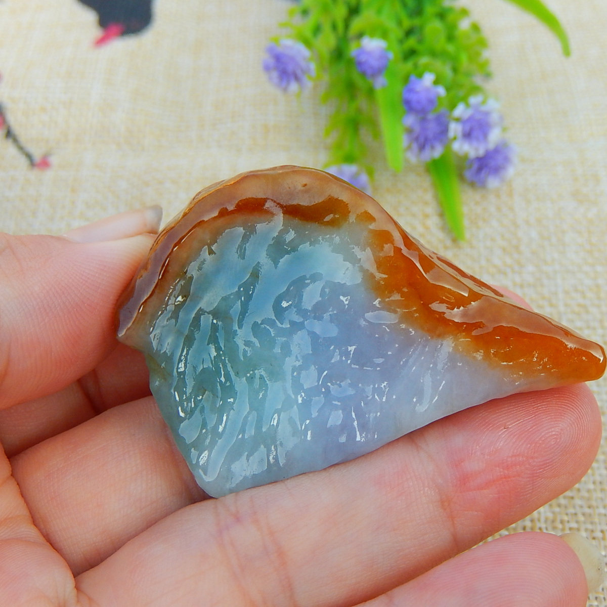 翡翠毛料玉石色料冰种原石明料手镯芯飘绿飘花红翡牌子紫罗兰挂件