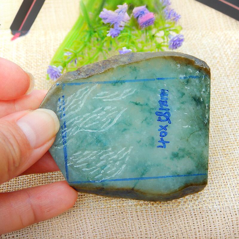 翡翠毛料玉石色料冰种原石明料手镯芯飘绿飘花红翡牌子紫罗兰挂件