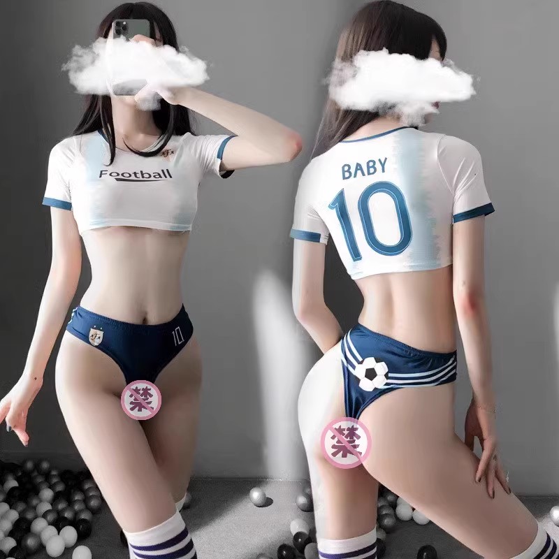 性感足球宝贝拉拉队服世界杯短裤睡裙