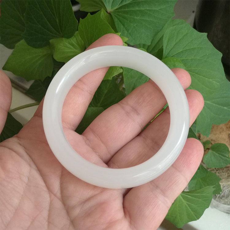 天然冰种阿富汗白玉手镯女款玉镯子玉器玉石包邮
