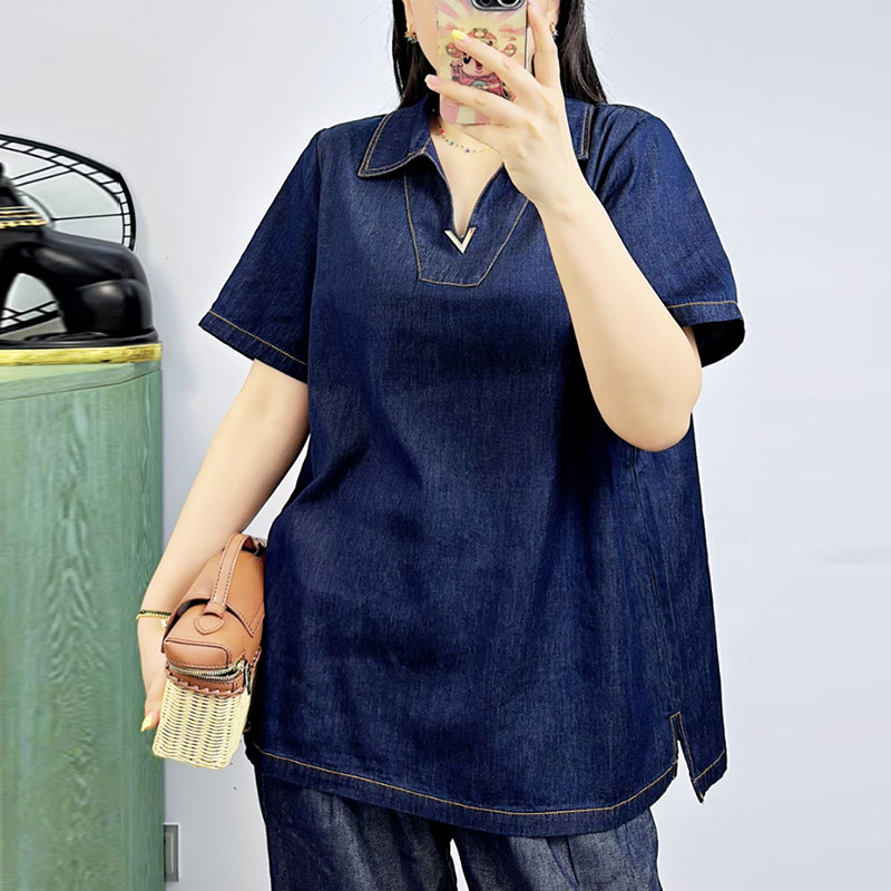 大码女装POLO衫牛仔T恤