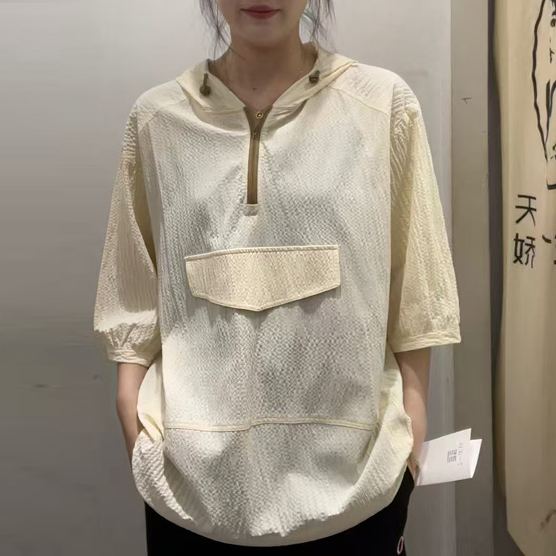 大码女装半袖防晒T恤衫上衣