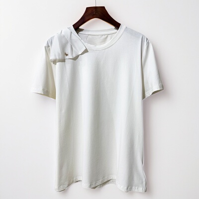 大码女装夏季短袖纯色百搭上衣