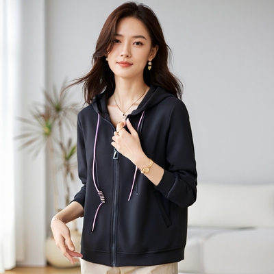 天娇一生水春季大码连帽短外套