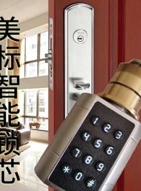 上新美标智能锁芯指纹密码刷卡蓝牙涂鸦假美标按压门改装智能