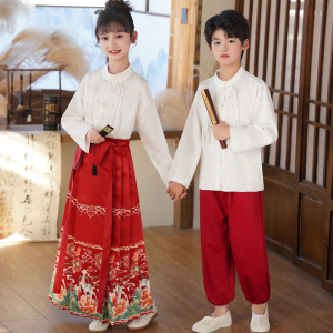 儿童汉服马面裙学生合唱服装