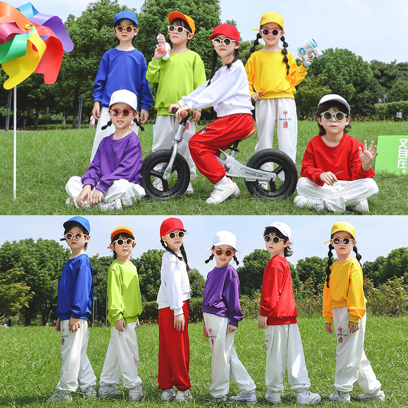 儿童糖果色长袖卫衣演出服