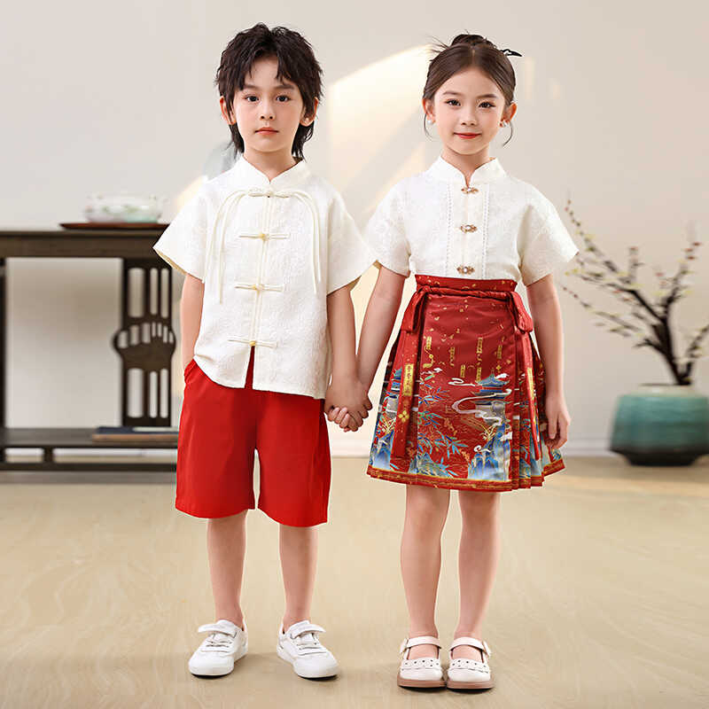 马面裙短款汉服国风套装儿童