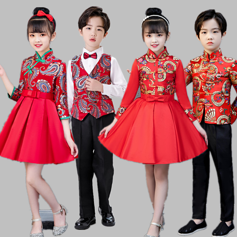 儿童礼服中国风大合唱演出服