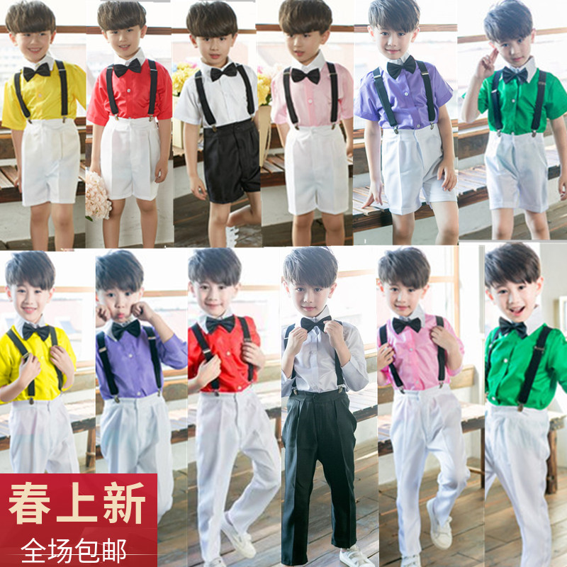 小学生大合唱背带裤儿童演出服