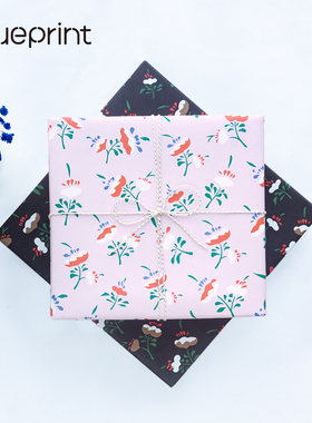 花卉礼物包装纸圣诞节情人节黑色+粉红色两张礼品纸两张包邮