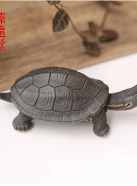 宜兴紫砂茶宠 手工福寿龟茶玩乌龟摆件 功夫茶具 可养小龟
