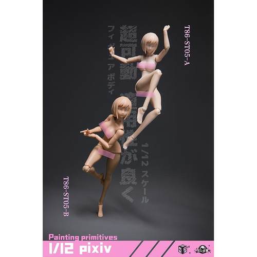 现货 86TOYS x 龙山金属 1/12 T86-ST05/06 半包胶肥臀女兵人素体