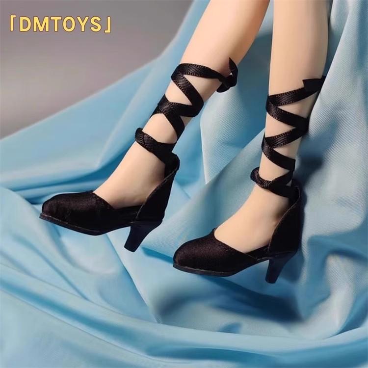 现货 DMTOYS 1/6女绑带高跟鞋 兵人鞋子 包胶女素体耐造素体 通用