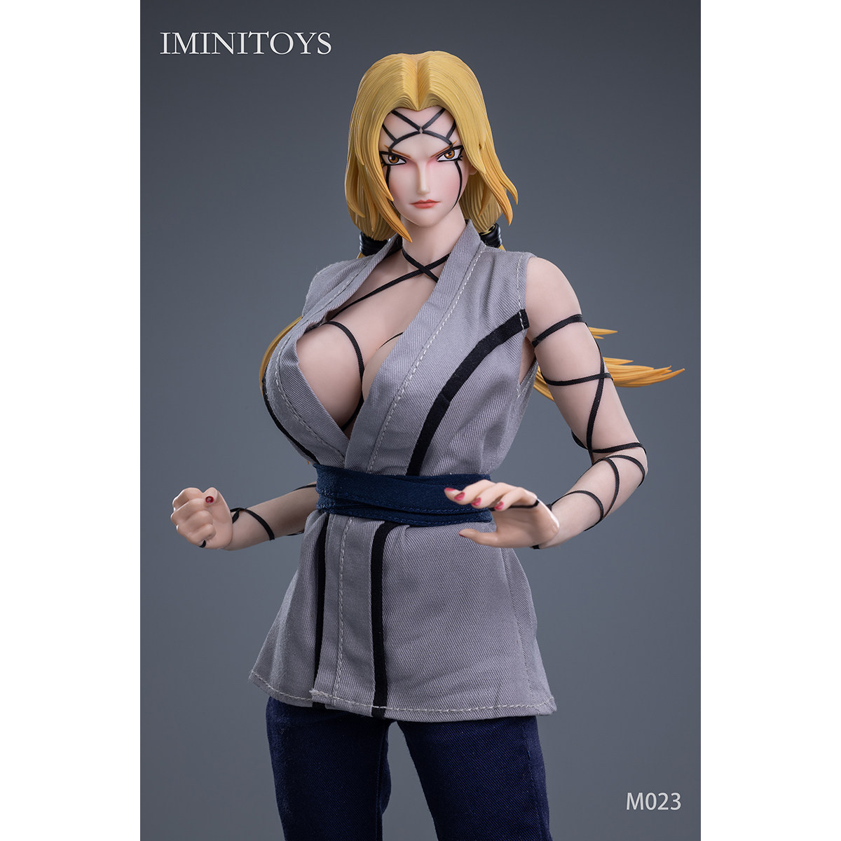 现货 iminitoys M0231/6头雕女忍者女兵人包胶可动人偶服装配件包
