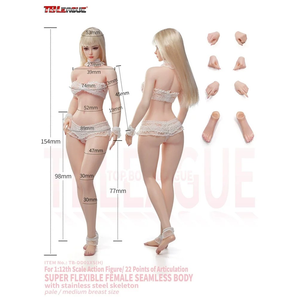 TBLeague 1/12 细腰丰臀女素体 含头雕 金发黑发TB-DDXS