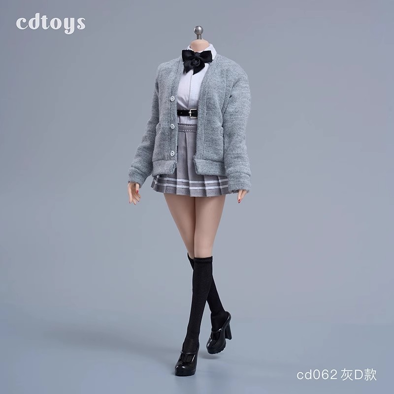 现货 cdtoys cd062 1/6 女兵人学生开衫jk裙套装 可动人偶服饰