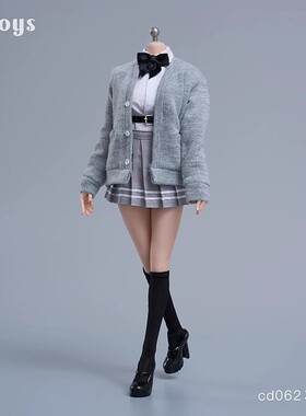 现货 cdtoys cd062 1/6 女兵人学生开衫jk裙套装 可动人偶服饰