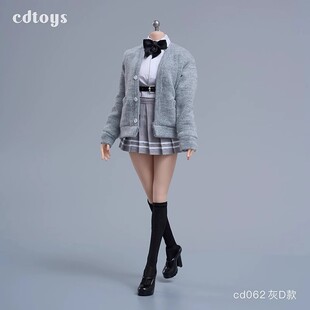 现货 cdtoys cd062 1/6 女兵人学生开衫jk裙套装 可动人偶服饰
