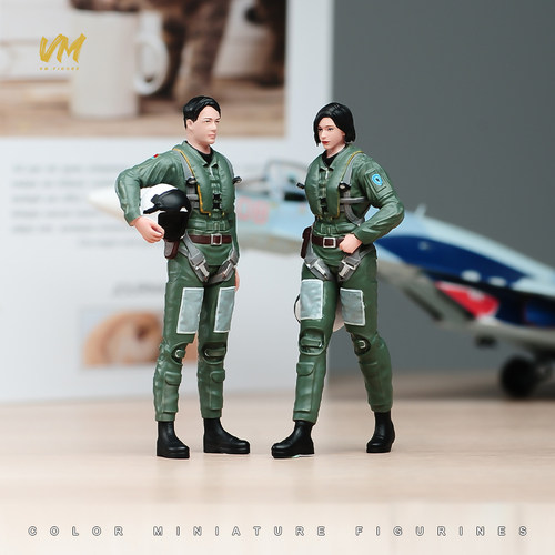 1/18/24飞行员组合手工精涂人偶花盆摆件造场景车模微缩