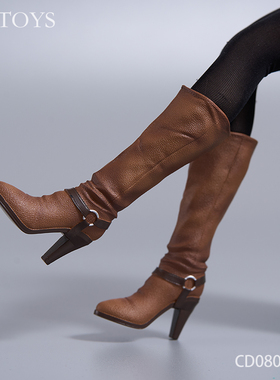 现货 cdtoys  1/6女兵人实心高跟鞋 CD080 中筒靴子模型