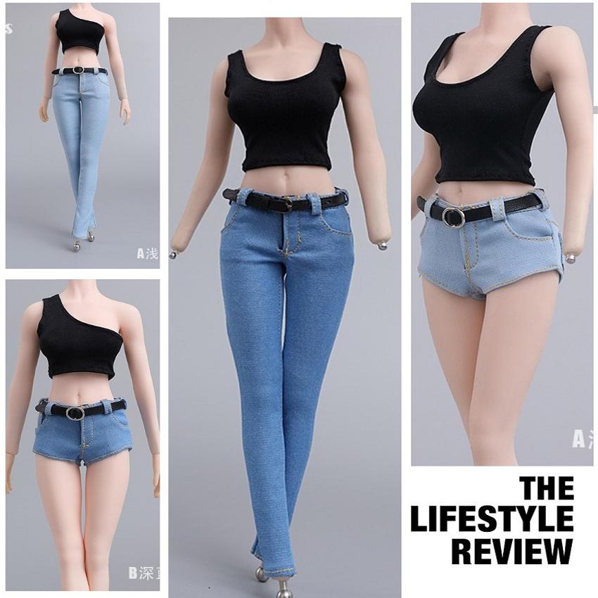 现货 cdtoys cd023 1/6兵人衣服岚tbl包胶女素体紧身牛仔短裤套装