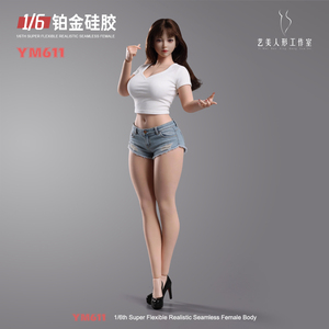 现货 1/6 ZZYM611 女兵人铂金硅胶 大胸女素体 关节可动 艺美