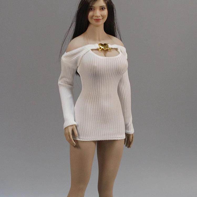 现货 DMTOYS 女兵人衣服披肩线衣连衣裙 1/6 适合TBL包胶女素体