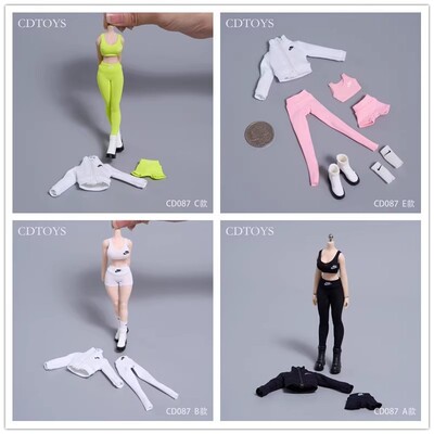 现货 cdtoys cd087 高弹瑜伽运动服套装 1/12 女兵人服饰