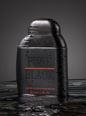 跨境货源品牌PURE BLACK 士香水100ml持久烟草味木质皮革香调