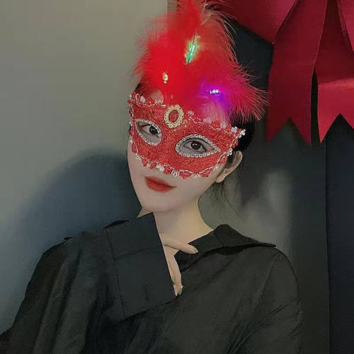爱维逸万圣节面具羽毛女