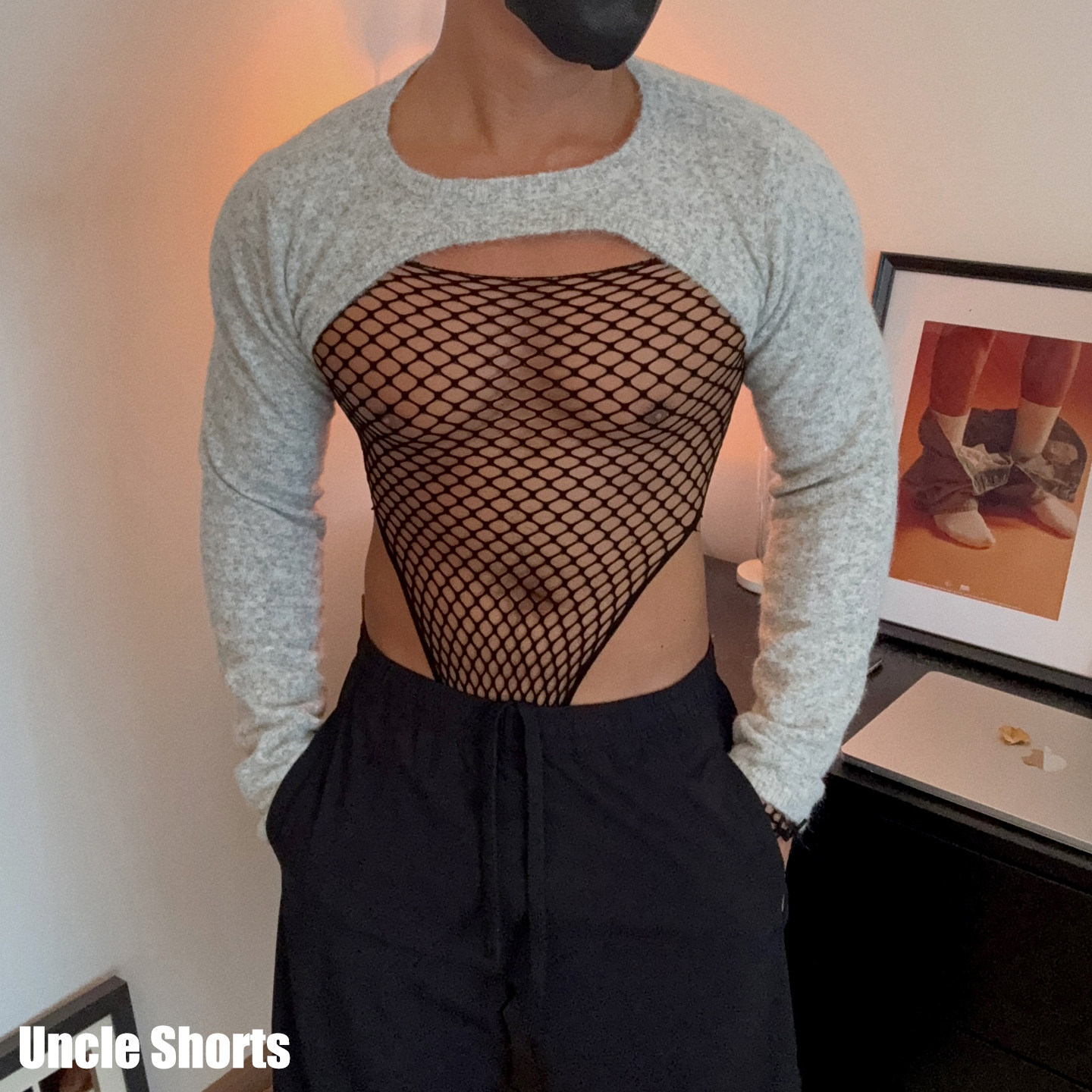 超短羊毛混纺毛衣连体衣两件套装