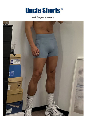 Uncle Shorts高弹运动紧身裤男士骑行跑步打底短裤大码瑜伽三分裤