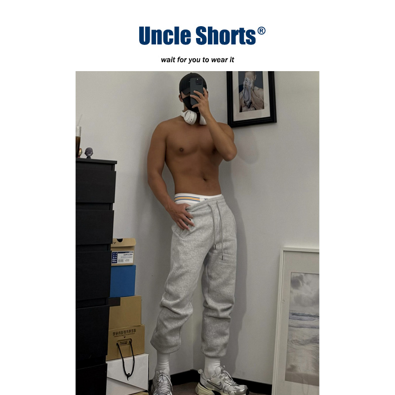 体育生加绒束脚卫裤cleanfit简约