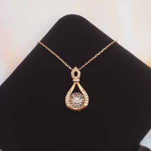灵动钻石项链 跳动的心 心之所爱 18K金钻石镶嵌双层车花片显大钻