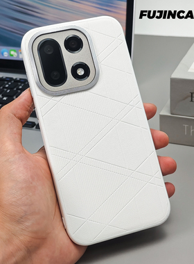 一加15手机壳素皮菱格纹浮雕硅胶软边适用1+15全包金属镜头轻奢高级感ace6/ACE5Pro防滑耐脏超薄裸机防摔硬壳