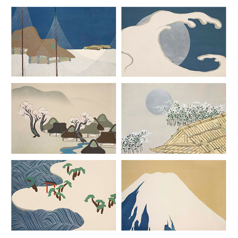 日式原木风玄关风景横幅小众民宿餐厅酒馆海报装饰画贴画打印画芯图片