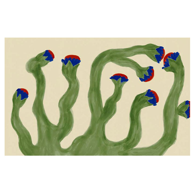 丹麦设计抽象微喷INS绿植艺术壁画挂画装饰画打印画芯贴画海报