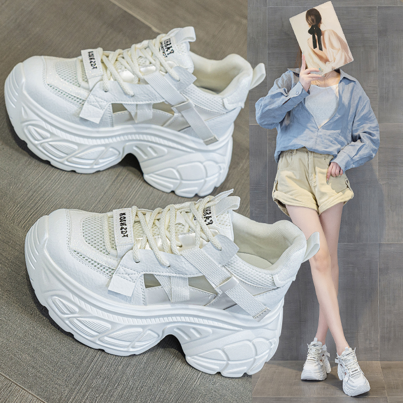 镂空透网老爹鞋爆款时尚内增高
