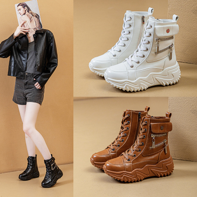 内增高马丁靴厚底休闲高帮鞋短靴
