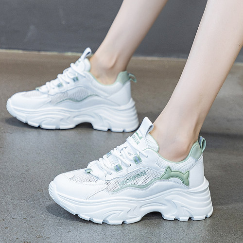 厚底老爹鞋ins潮休闲网面小白鞋