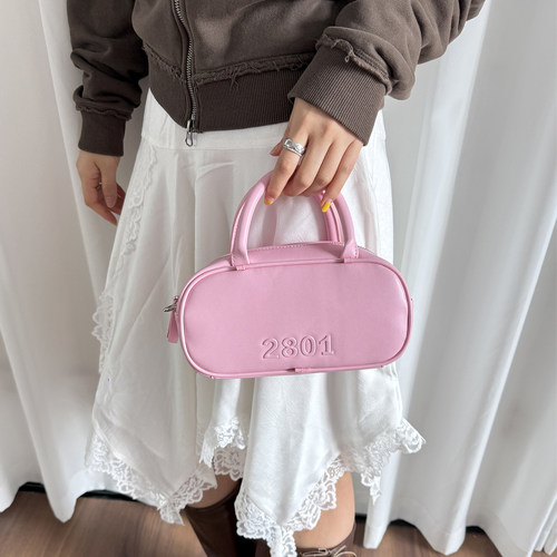 2801 “多巴胺穿搭” 手拎桶型质感小圆包 升级版豆子包