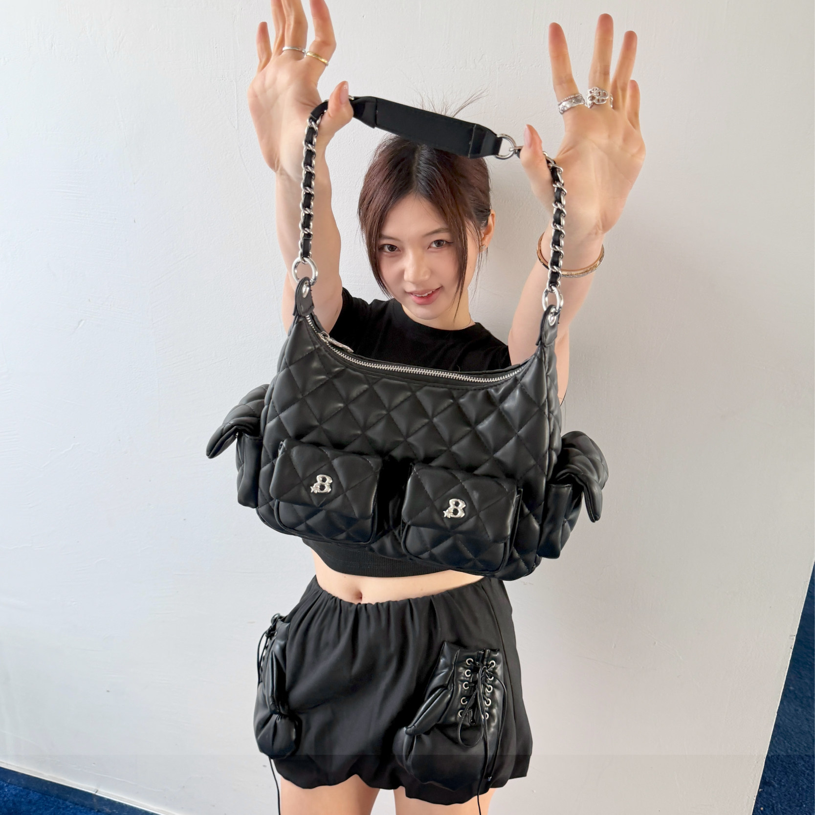 2801 “傲娇辣妹”摩登个性百搭斜挎单肩三角机车包Tri-Moto Hobo