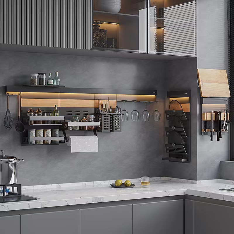 厨房免打孔壁挂式筷子筒刀架调料