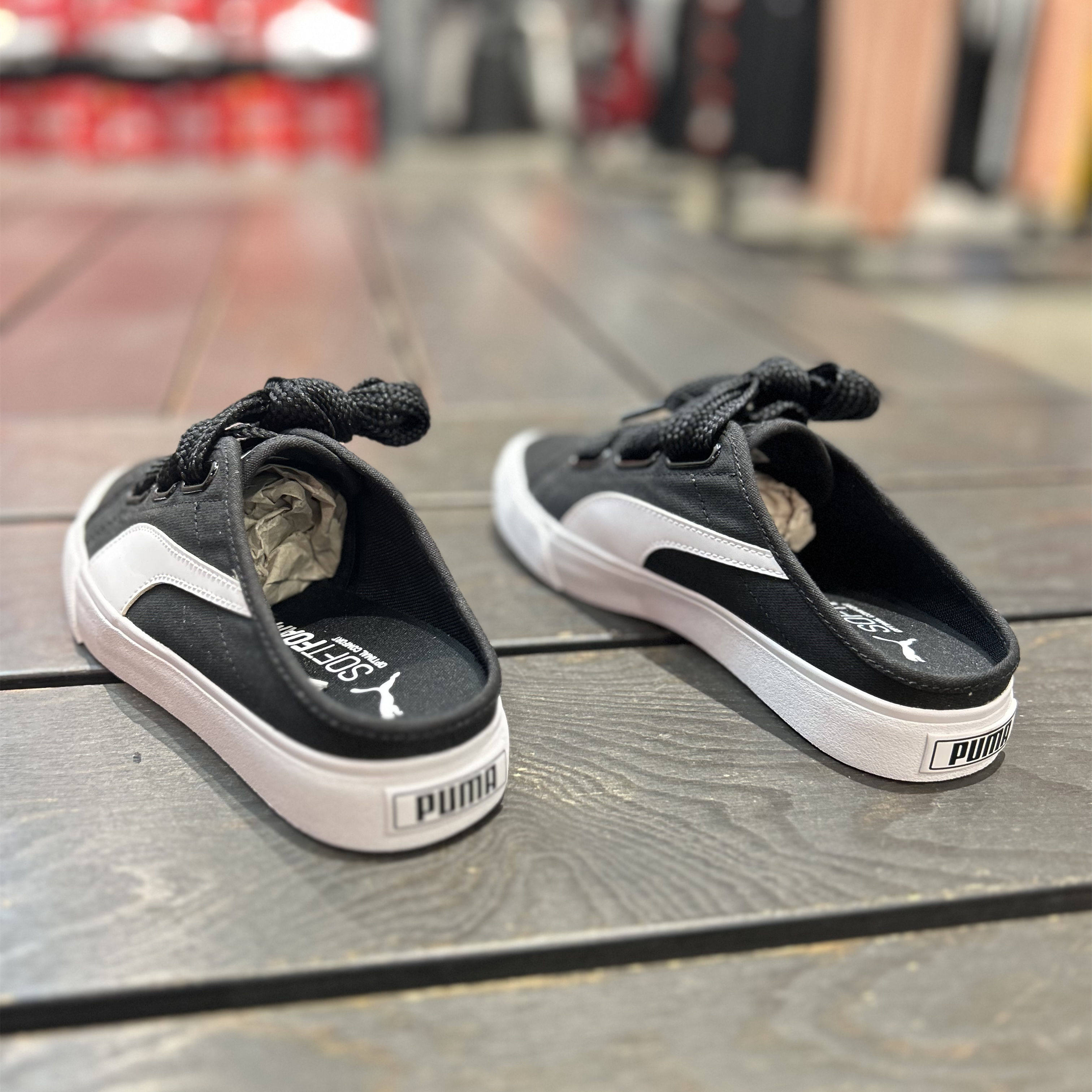 正品puma彪马女鞋夏蝴蝶结透气休闲运动一脚蹬半拖板鞋382331-01