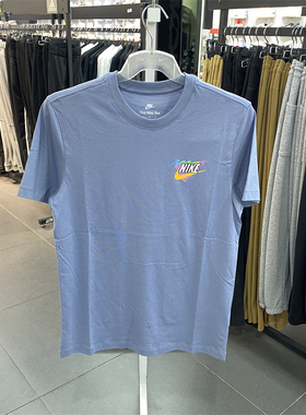 正品Nike/耐克男子透气圆领后背印花休闲运动短袖T恤FD6637-493