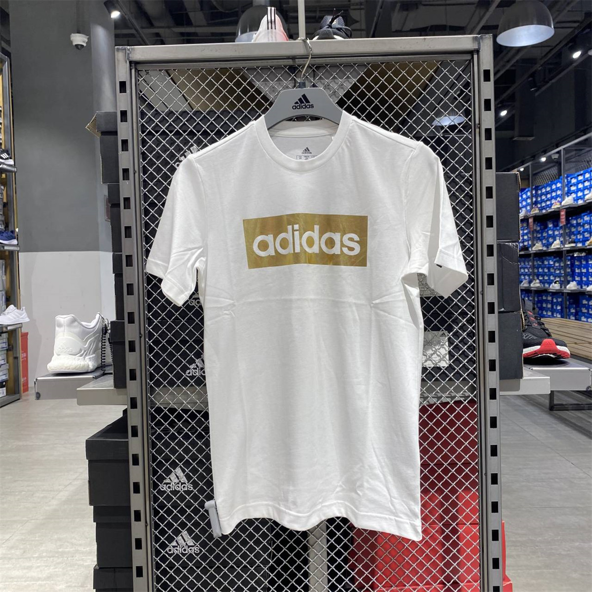 正品adidas/阿迪达斯夏季休闲男子运动透气圆领印标短袖t恤gs6281