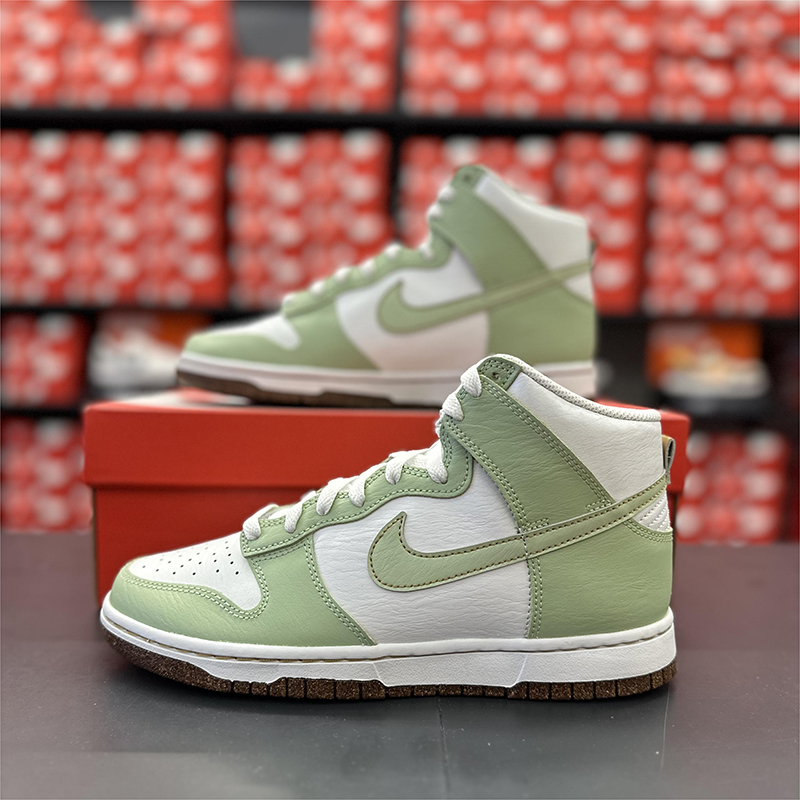 正品Nike/耐克Dunk High白绿色板鞋男鞋休闲鞋复古板鞋DQ7680-300