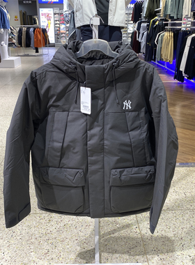 MLB男女情侣背标大LOGO工装户外羽绒服25冬新款鸭绒外套3ADJB2556